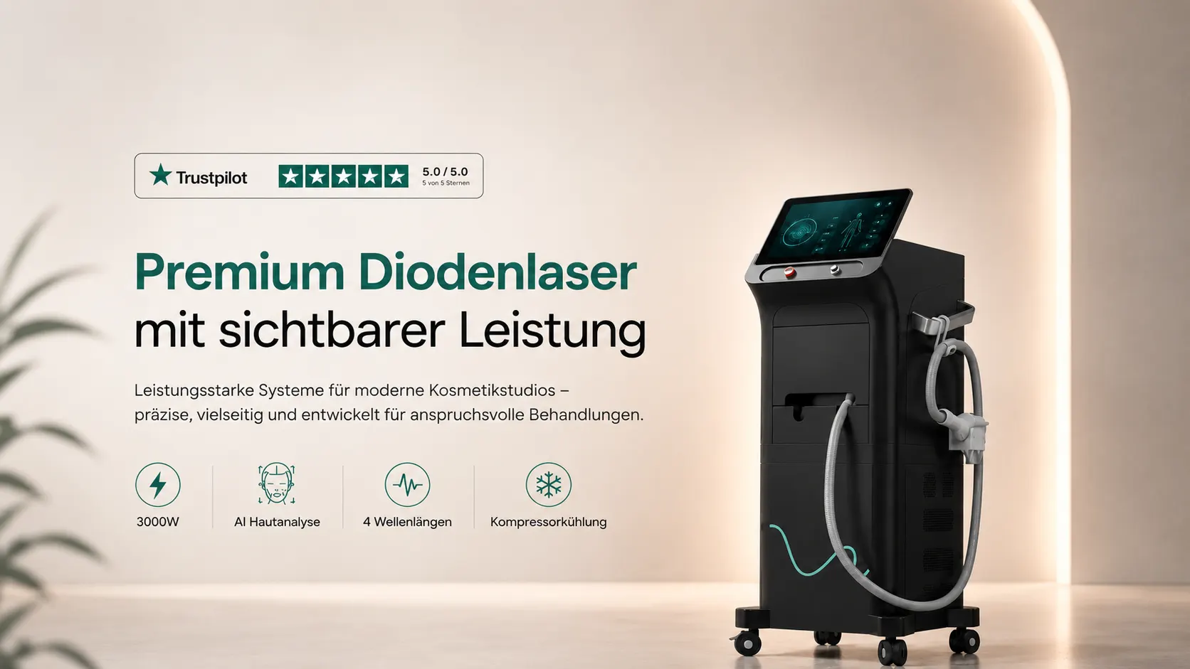 Beste Diodenlaser für stark ausgelastete Kosmetikstudios mit SOMATECH 3000W Laser